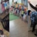 В детском саду в Ташкенте воспитатель поставил детей к стене