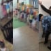 В детском саду в Ташкенте воспитатель поставил детей к стене