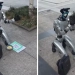 Xitoyda gumanoid robot ko‘chada odamlardan pul so‘radi