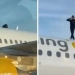 The man who climbed onto the roof of the airplane delayed the flight