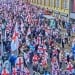 A demonstration of 1.5 million took place on the streets of London