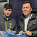 Abduqodir Husanov gifted the journalist his signed football shirt