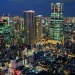 Tokyo Tower lit up in the colors of the Uzbekistan flag