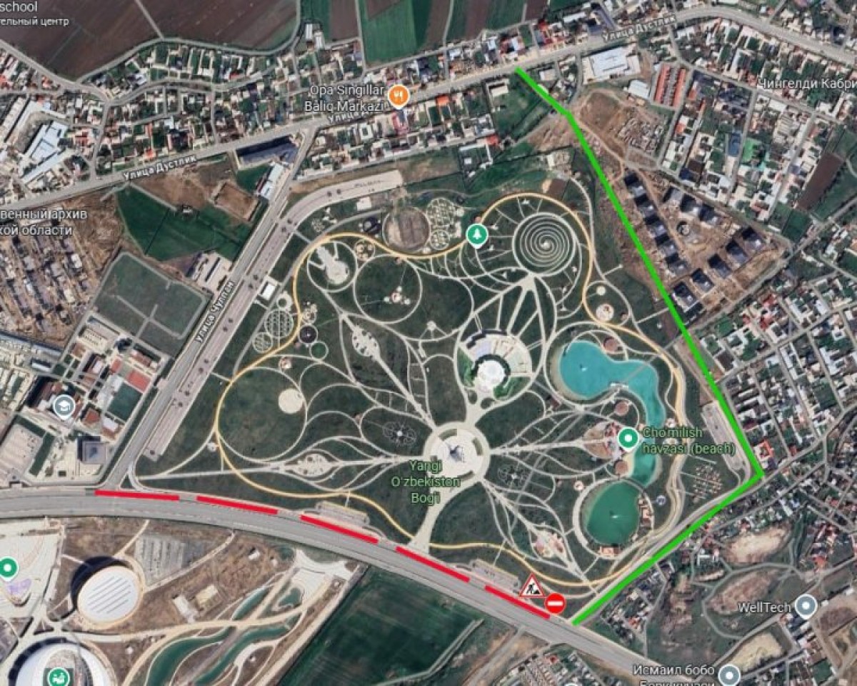 Traffic will be suspended on New Uzbekistan Street