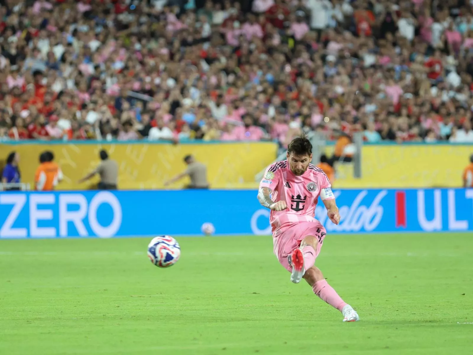 Messi scored a goal and provided an assist in seven minutes