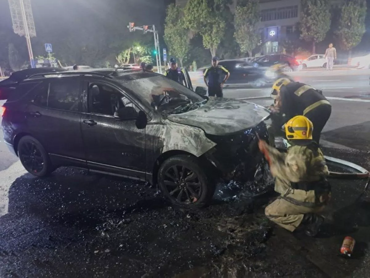 A car fire was extinguished in Mirzo Ulughbek