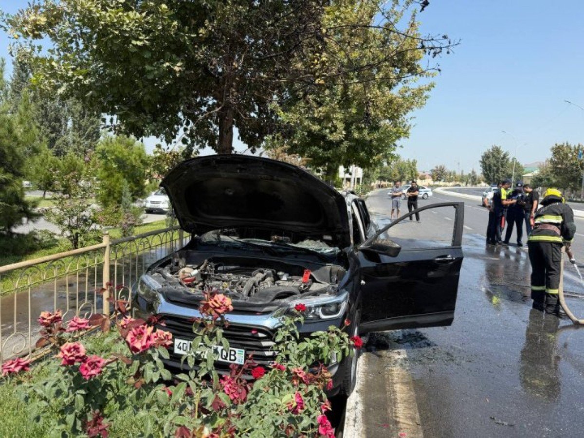 Car fire occurred in Fergana, driver burned