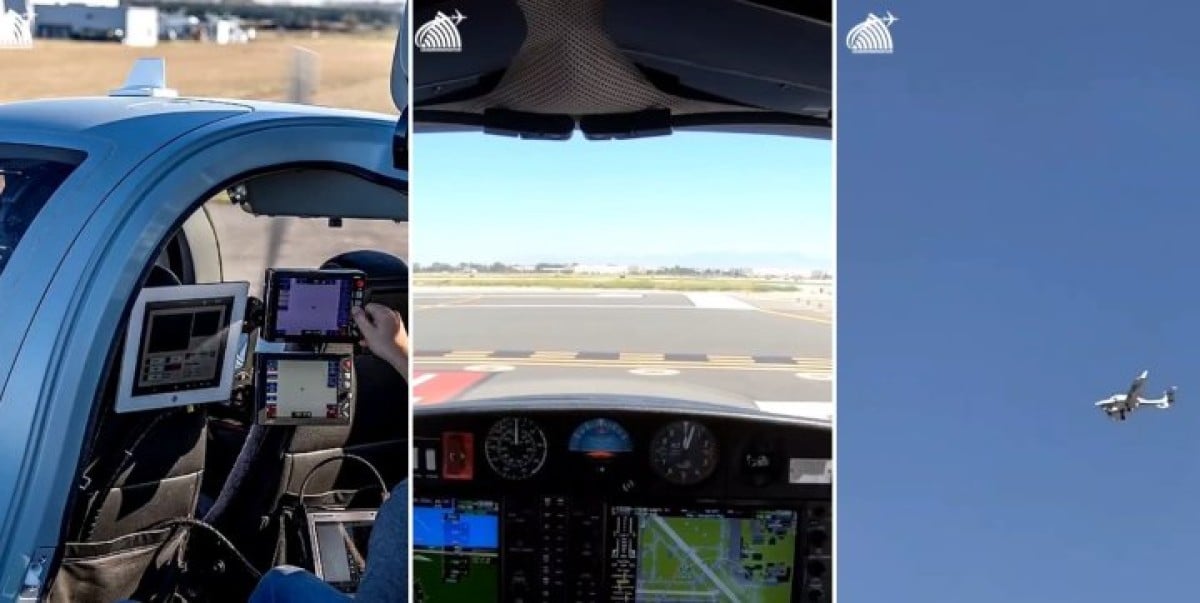 An airplane checked the navigation system over Tashkent