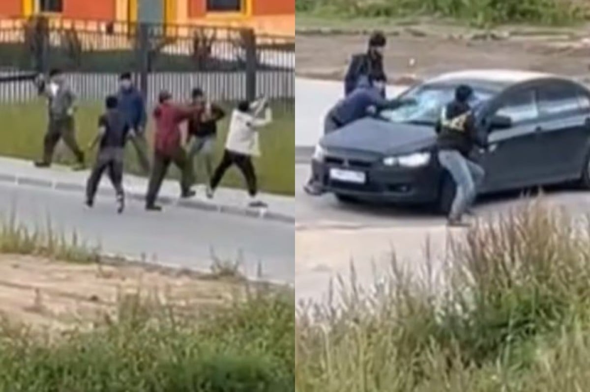 Mass brawl near Saint Petersburg