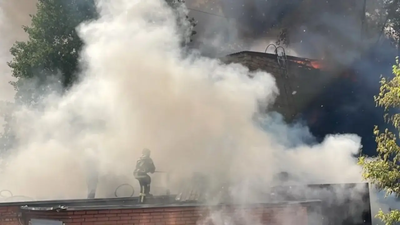 Fire at warehouse in Moscow region