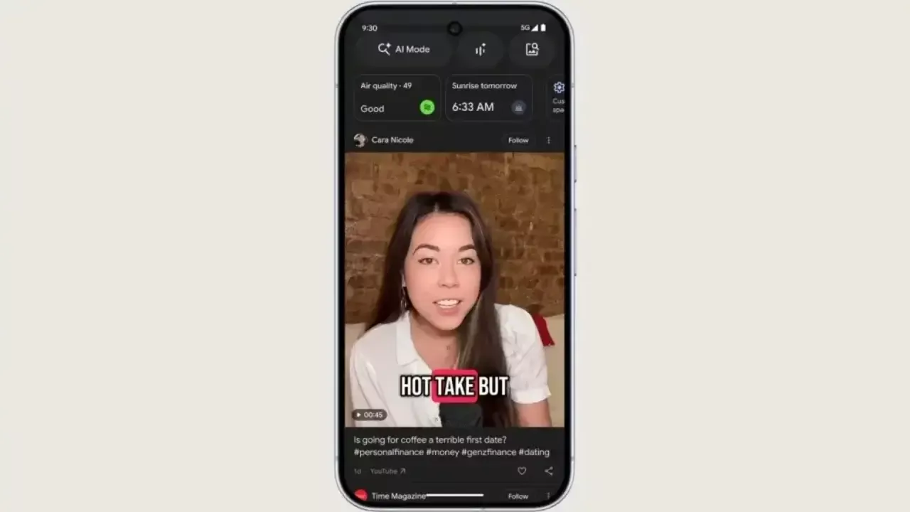 Google Discover sahifasi yangi interfeysga ega boʻldi