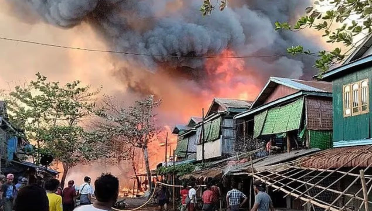 Peaceful protest in Chaung-U city, Myanmar ended in bloodshed