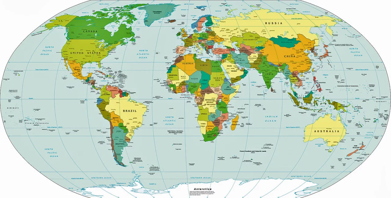 World countries' area recalculated including inland waters
