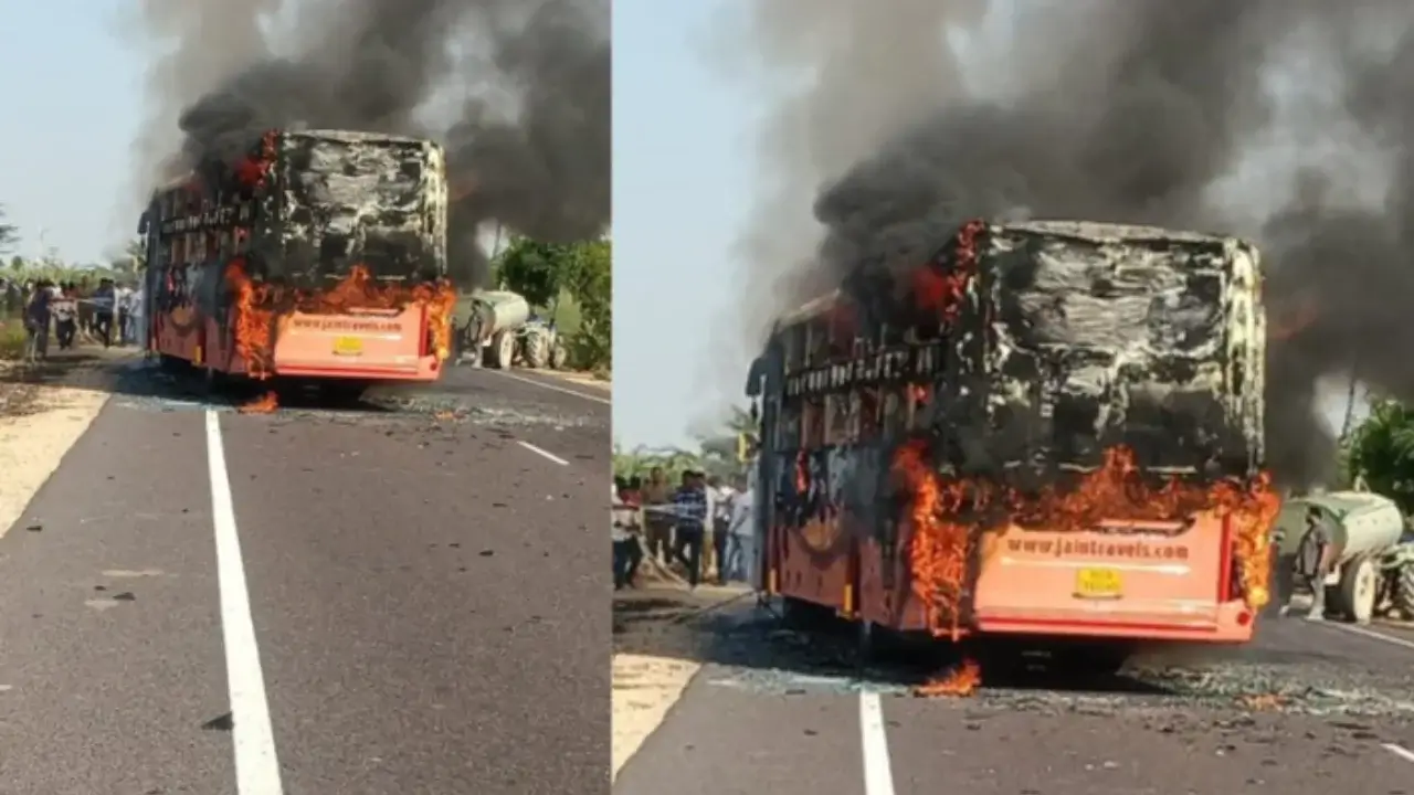 20 people died in a bus fire in Rajasthan