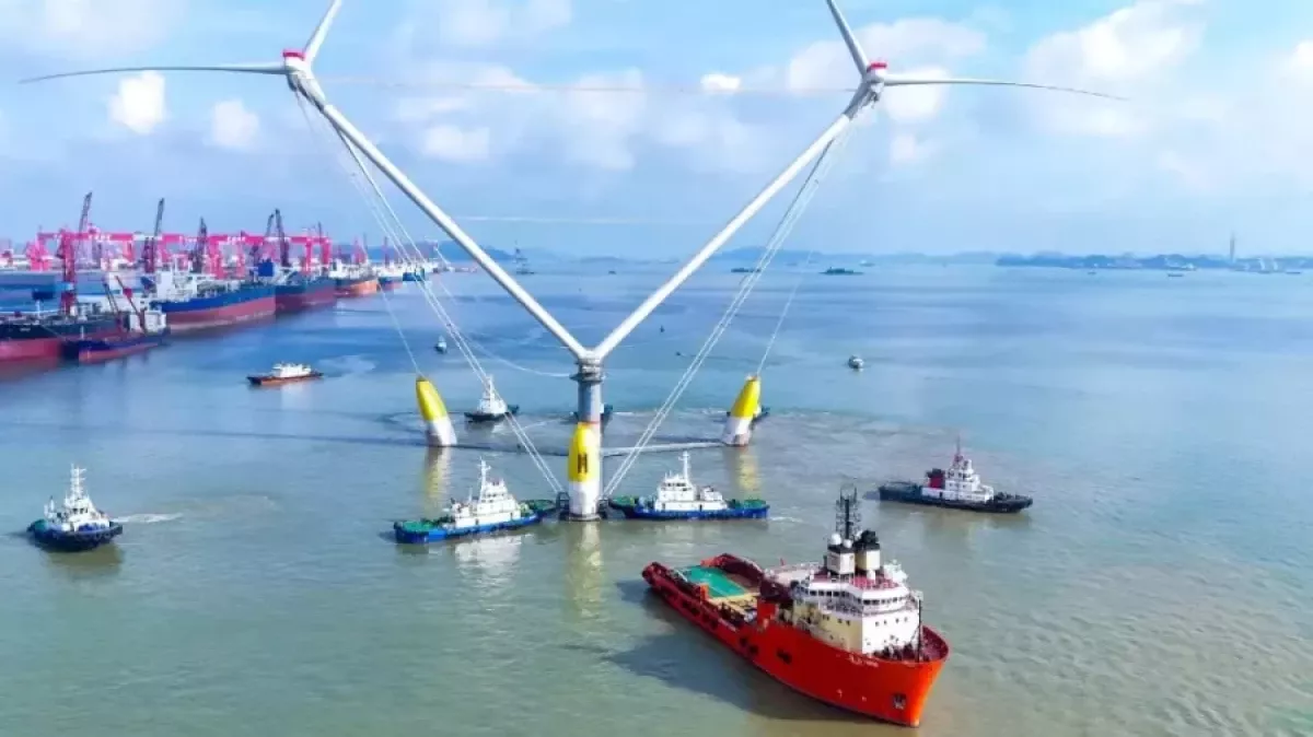 China launched the largest floating wind turbine