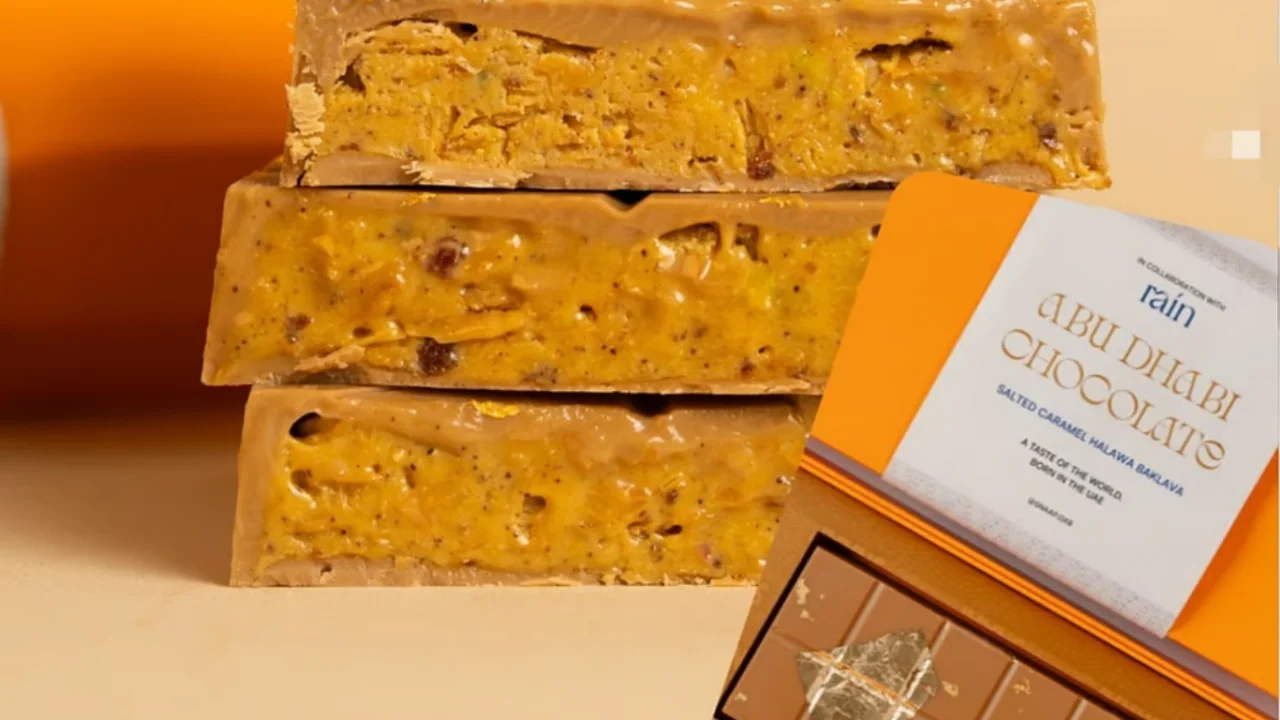 Saffron and gold chocolate presented in Abu Dhabi