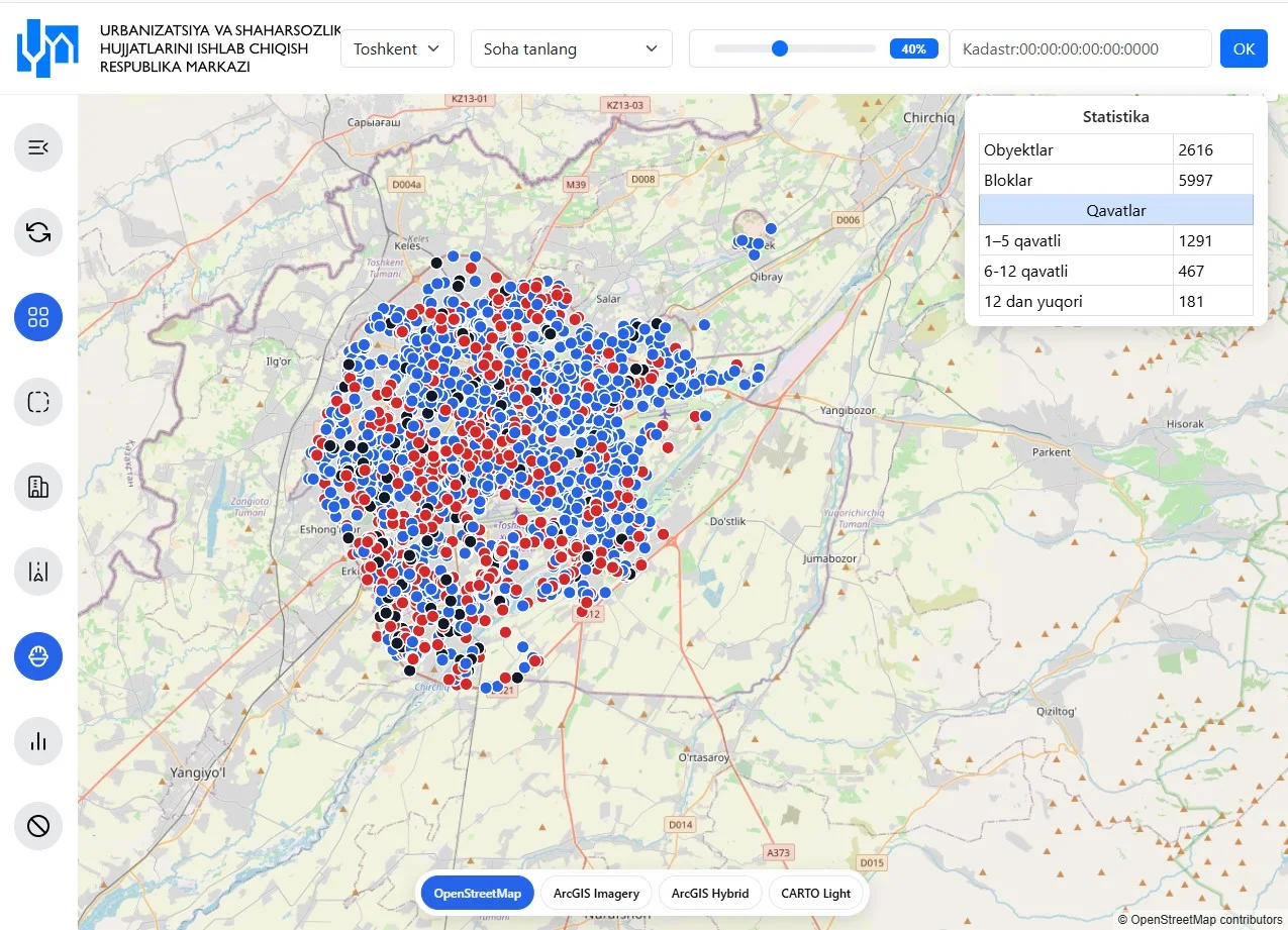 Qurilish holati uchun interaktiv xarita ishga tushdi