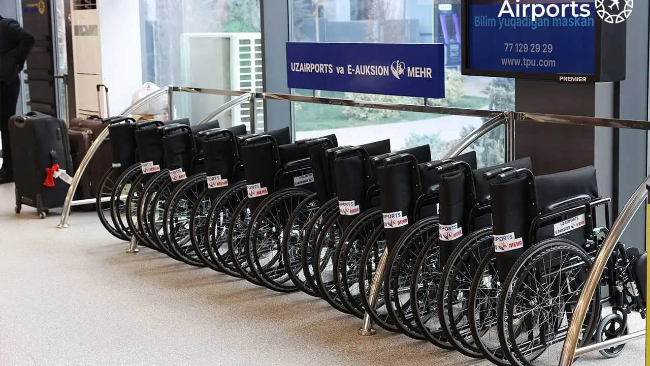 Toshkent aeroportiga 30 ta nogironlar aravachasi yetkazildi