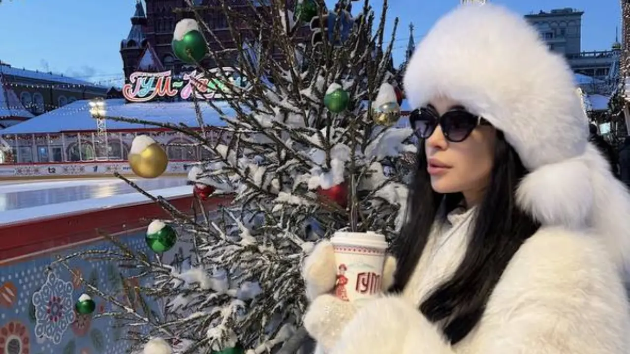 Parizoda enjoying the beauty of Moscow winter