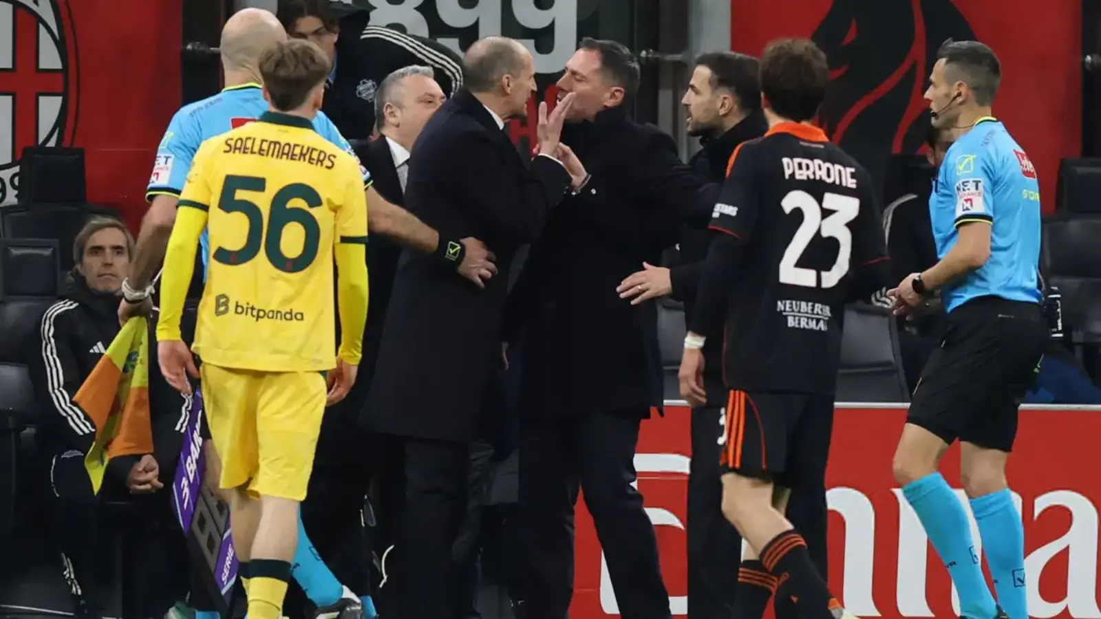 Coaches argued after the Milan and Como match