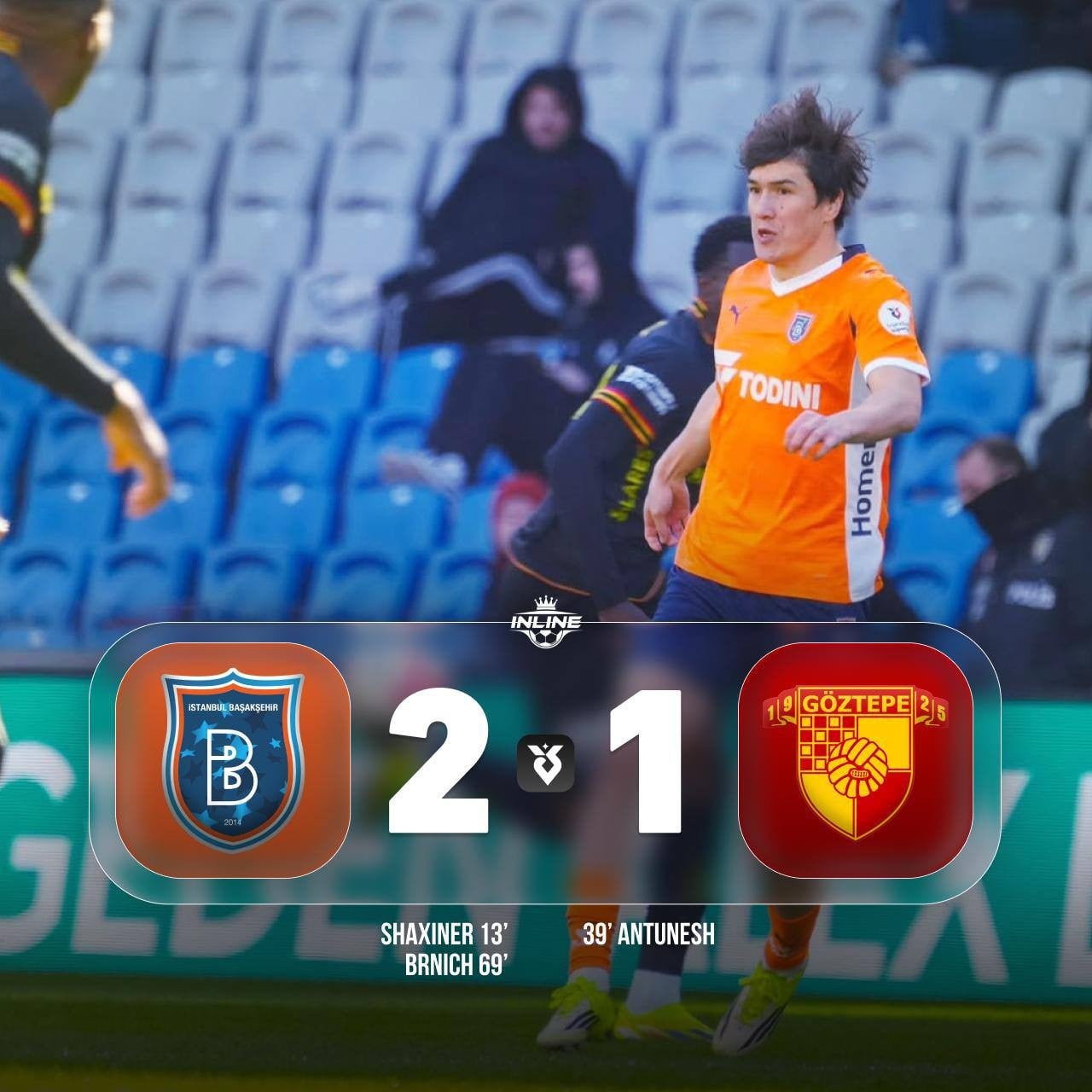 Istanbul Bashakshehir defeated Goztepe 2:1 at home