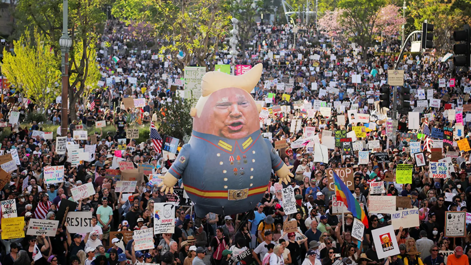 Nine million people protested against Trump in the USA