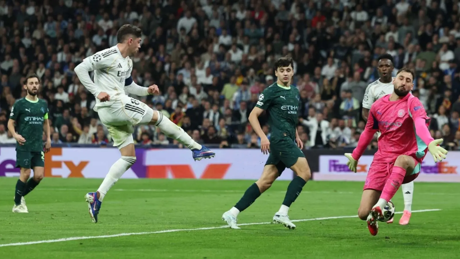 Valverde scored a hat-trick as Real Madrid secured a decisive victory over Manchester City