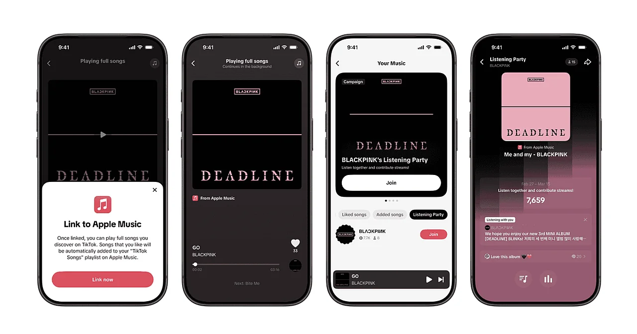 TikTokda endi Apple Musiqidan to'liq qo'shiqlarni tinglash mumkin
