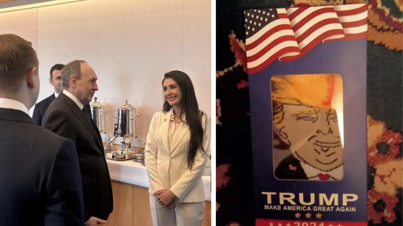 Российским депутатам подарили носки с изображением Трампа