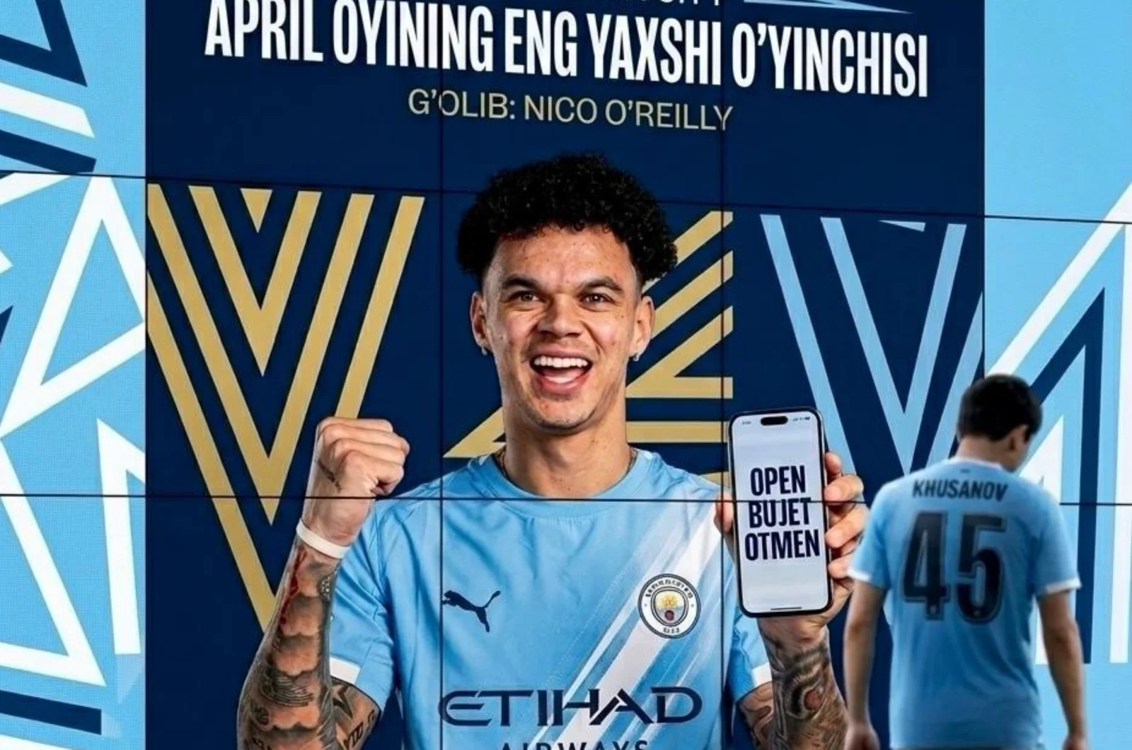 «Manchester Siti»da aprel oyining eng yaxshi futbolchisi aniqlandi