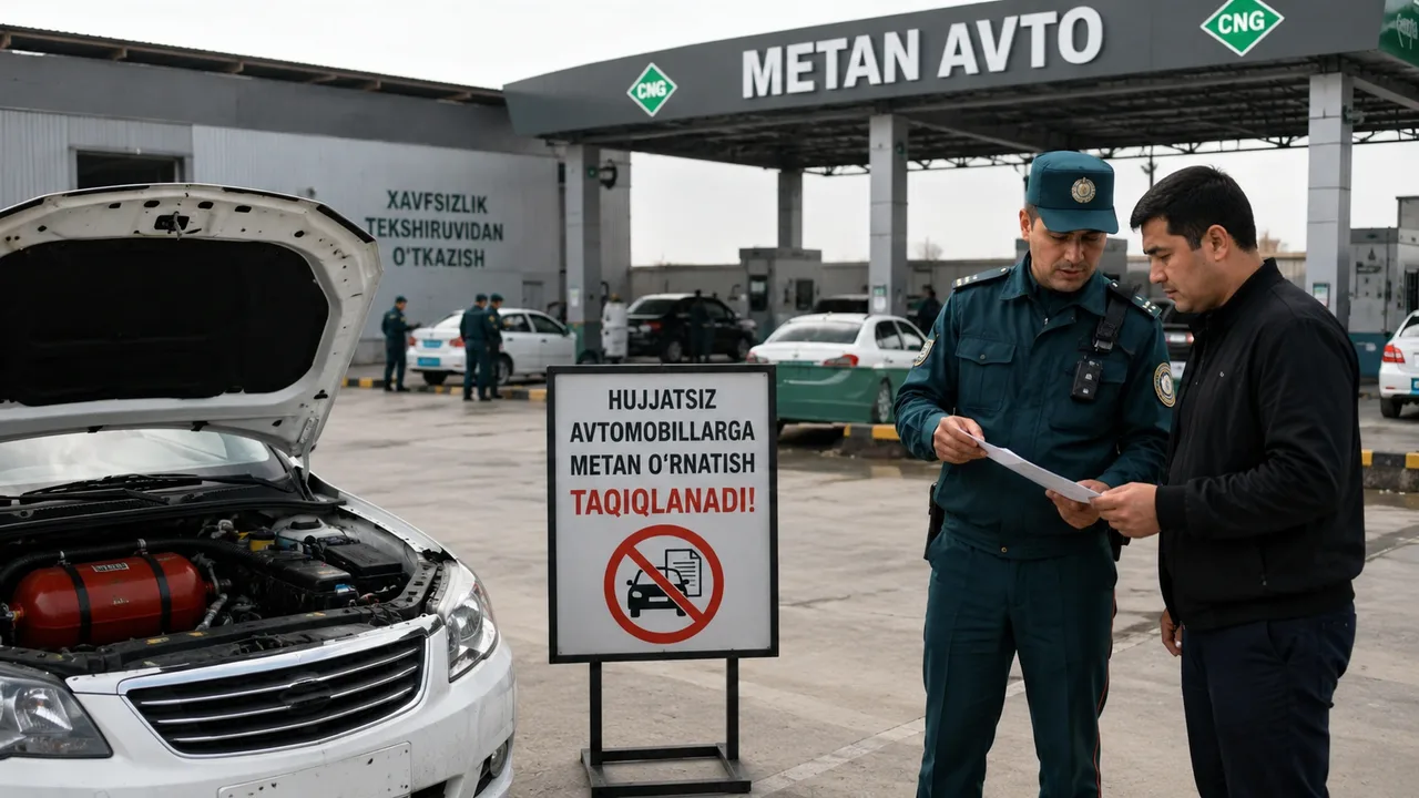 Metan quyish shoxobchalarida avtomobillarni tekshirishning yangi tartibi joriy etildi