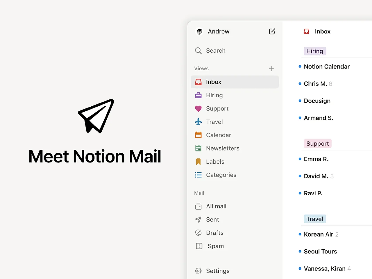 Сервис Notion Mail был остановлен и переведен на искусственный интеллект.