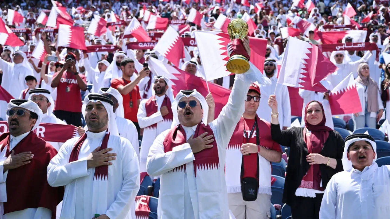 He paid Qataris to fill the stands.