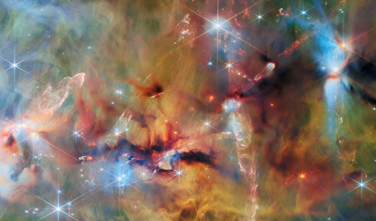 Jeyms Webb telescope depicts a molecular cloud in the northern part of the Orion constellation