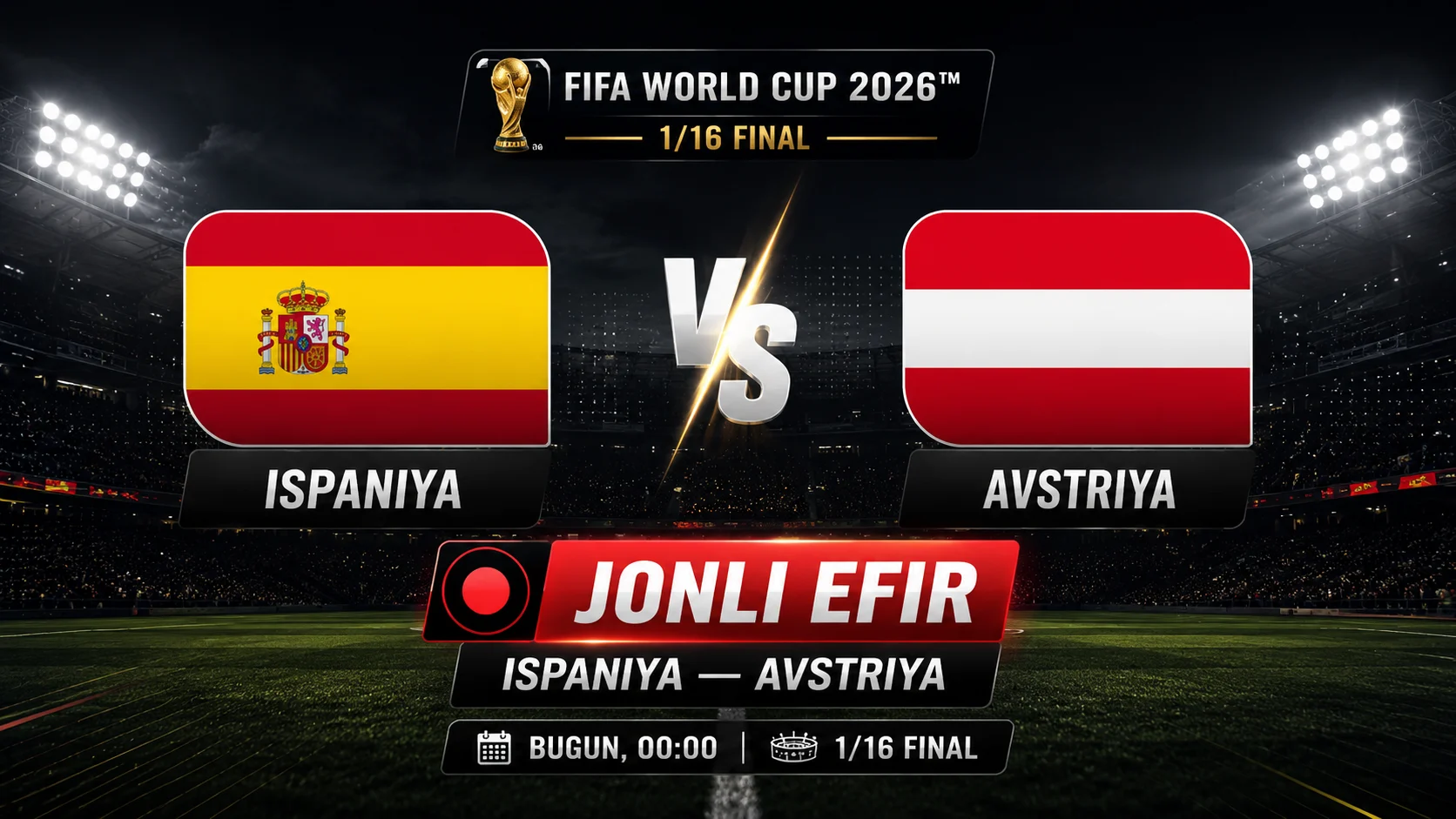 Ispaniya va Avstriya nimchorak finalda o'zaro bahs olib boradi