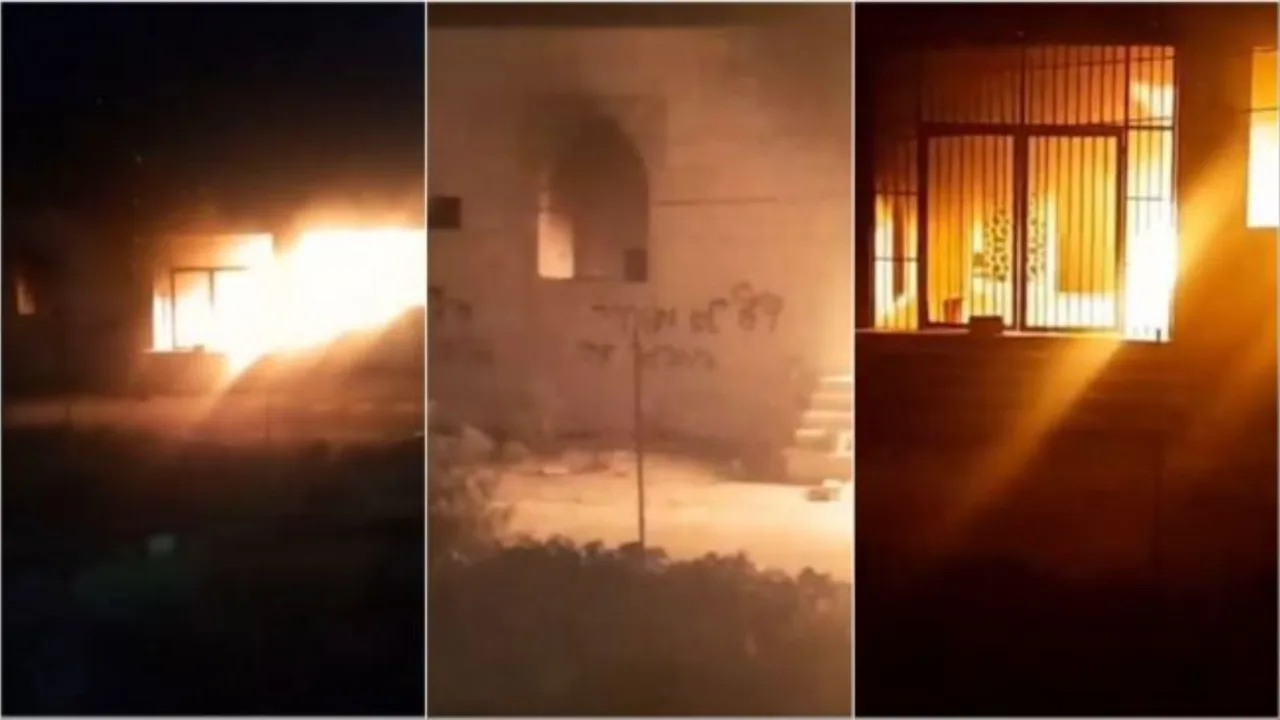 Nablus yaqinida noma'lum shaxslar qurilayotgan masjidga o't qo'ydi