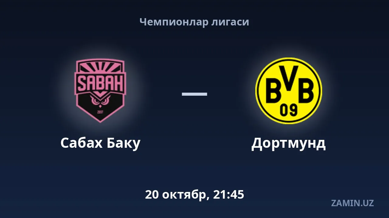 Chempionlar ligasida «Sabax» «Borussia» bilan o'ynaydi