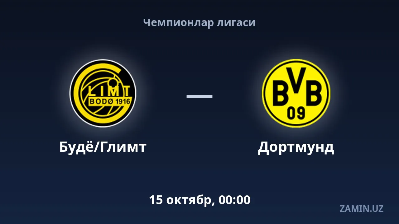 «Budyo-Glimt» va «Borussiya Dortmund» jamoalari o'zaro bahs olib boradi